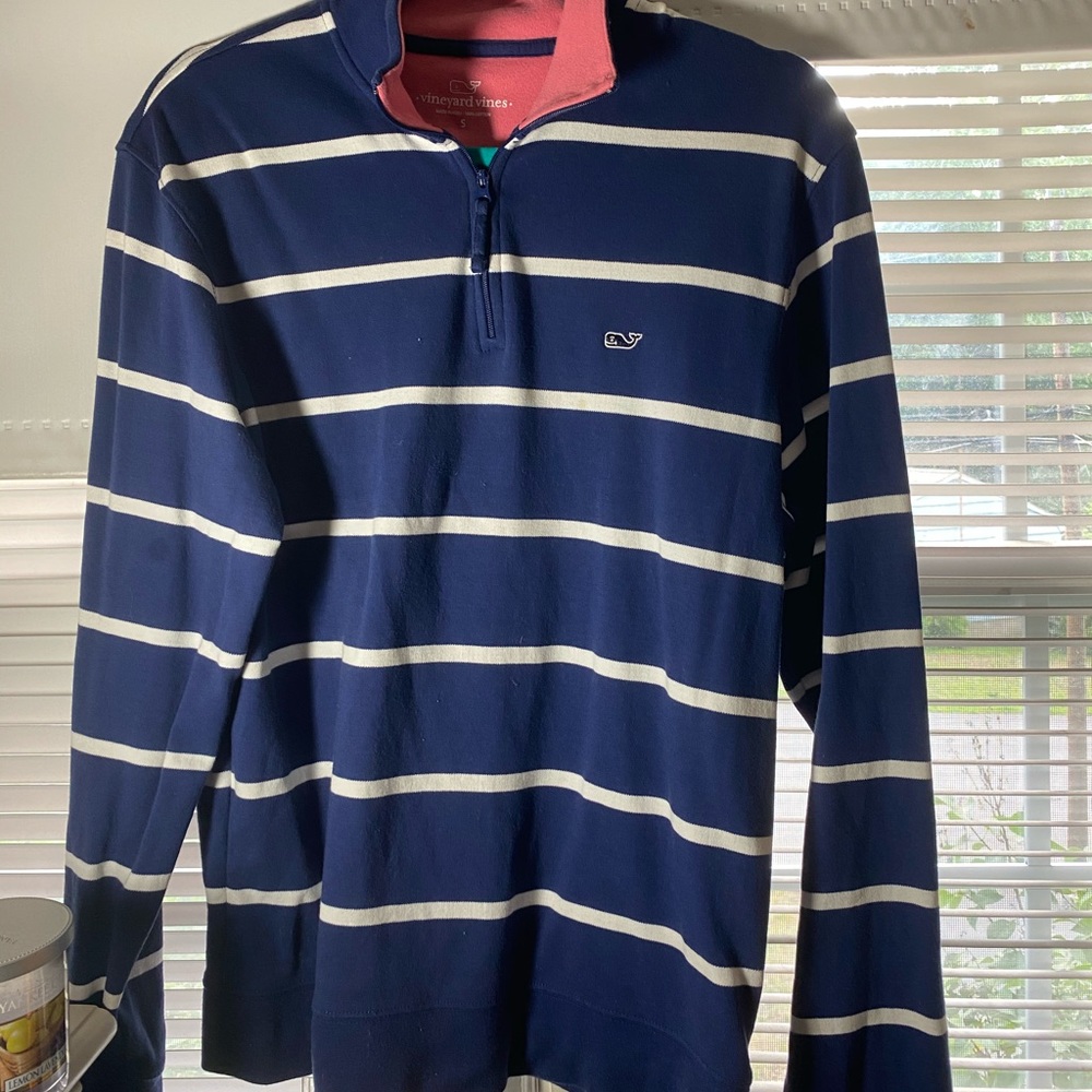 Vineyard Vines blue striped sherpa